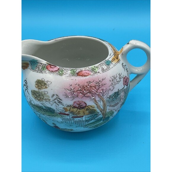 Vintage Japanese Geisha In Boat Porcelain Hand Painted Creamer Made in Japan - Picture 8 of 12